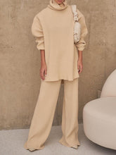 Load image into Gallery viewer, Comfortable Warm High-Neck Solid Color Knitted Two-Piece Suit