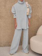 Load image into Gallery viewer, Comfortable Warm High-Neck Solid Color Knitted Two-Piece Suit