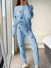 Load image into Gallery viewer, Cozy Crew Neck Print Two-Piece Suit