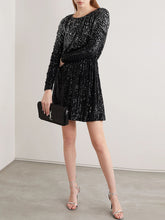Load image into Gallery viewer, Fashion Elegant Long Sleeve Sequin Evening Dress