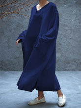Load image into Gallery viewer, Vintage Casual V-Neck Women'S Dress
