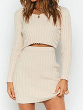 Load image into Gallery viewer, Cosy Knitting Long Sleeve Skirt Suit