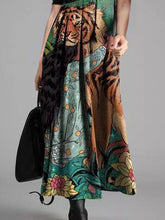 Load image into Gallery viewer, Casual Mid-Sleeve Loose Ethnic Print Dress