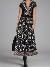 Load image into Gallery viewer, Fashionable And Elegant Printed Long V-Neck A-Line Dress