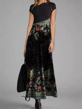 Load image into Gallery viewer, Women'S Elegant Retro Print Long V-Neck A-Line Dress