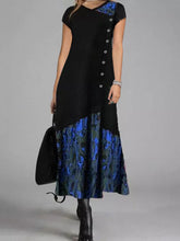 Load image into Gallery viewer, Fashion Retro Long V-Neck A-Line Casual Dress