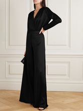 Load image into Gallery viewer, Fashion Elegant Silk Long Sleeve V-Neck Loose Two-Piece Suit