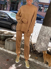 Load image into Gallery viewer, Pure Color Casual Women'S Knitted Suit