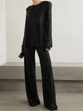 Load image into Gallery viewer, Fashion Long Sleeve Round Neck Loose Elegant Two-Piece Suit