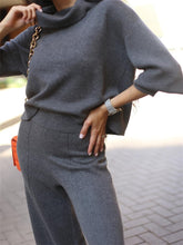 Load image into Gallery viewer, High Collar Solid Color Comfortable Women'S Knitted Suit