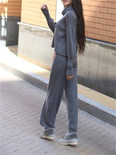 Load image into Gallery viewer, High Collar Solid Color Comfortable Women'S Knitted Suit
