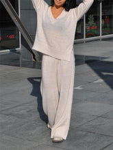 Load image into Gallery viewer, Elegant Temperament V-Neck Solid Color Women'S Knitted Suit