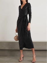 Load image into Gallery viewer, Fashion Long Sleeve Elegant Midi Evening Dress