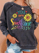 Load image into Gallery viewer, Printed Round Neck Long Sleeve Casual Top
