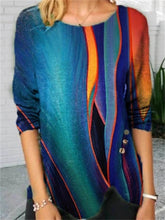 Load image into Gallery viewer, Striped Contrast Crew Neck Top