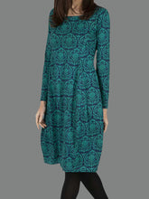 Load image into Gallery viewer, Print Round Neck Casual Midi Dress