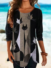 Load image into Gallery viewer, Round Neck Long Sleeve Casual T-shirts