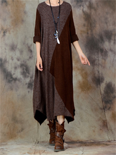 Load image into Gallery viewer, Retro Loose Color Matching Women'S Dress