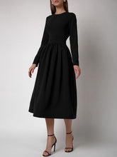 Load image into Gallery viewer, Fashion And Elegant Solid Color High Waist Midi Dress