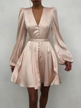 Load image into Gallery viewer, Fashion Elegant Lace-up V-Neck Mini Dress