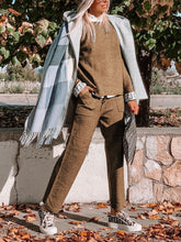 Load image into Gallery viewer, Cuff Spell Color Knitting Two-Piece Suit