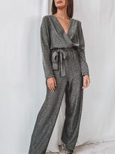 Load image into Gallery viewer, V-neck Fashion Solid Color High Waist Jumpsuit