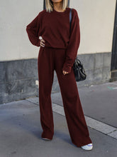 Load image into Gallery viewer, Round Neck Long Sleeve Casual Two-Piece Suit