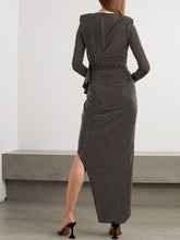 Load image into Gallery viewer, Fashion Long Sleeve Round Neck Irregular Midi Evening Dress