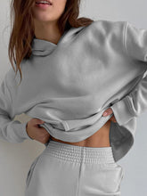 Load image into Gallery viewer, Fashion Solid Color Hooded Sweater Casual Suit