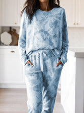 Load image into Gallery viewer, Casual Tie-Dye Round Neck Two-Piece Suit