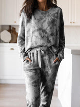 Load image into Gallery viewer, Casual Tie-Dye Round Neck Two-Piece Suit