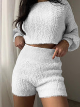 Load image into Gallery viewer, Cozy Plush Crop Top Two-Piece Suit