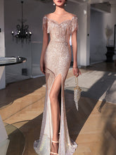 Load image into Gallery viewer, Fashion Elegant Sequined Tassel Evening Dress