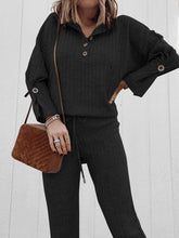 Load image into Gallery viewer, Lapel Button Knitted Two-Piece Suit