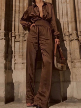 Load image into Gallery viewer, Fashion Loose Shirt High Waist Trousers Casual Two-piece Suit