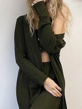 Load image into Gallery viewer, Women'S Solid Color Casual Long Cardigan Short Vest Three-Piece Suit