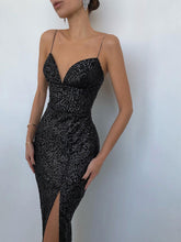 Load image into Gallery viewer, Fashion Sexy Suspender Sequin Elegant Midi Dress