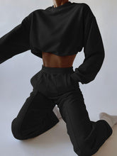 Load image into Gallery viewer, Fashion Solid Color Round Neck Loose Casual Two-Piece Suit