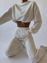 Load image into Gallery viewer, Fashion Solid Color Round Neck Loose Casual Two-Piece Suit