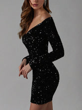 Load image into Gallery viewer, Fashion Sexy Elegant V-Neck Sequin Mini Dress