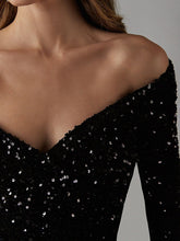 Load image into Gallery viewer, Fashion Sexy Elegant V-Neck Sequin Mini Dress