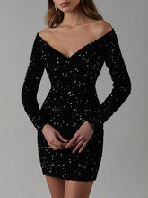 Load image into Gallery viewer, Fashion Sexy Elegant V-Neck Sequin Mini Dress