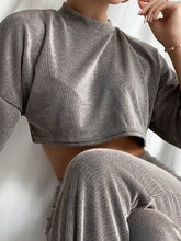 Load image into Gallery viewer, Comfortable Leisure Long Sleeve Round Neck Knit Suit