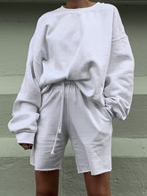Load image into Gallery viewer, Pure Color Loose Long Sleeve Casual Two-Piece Suit