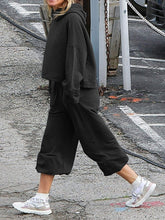 Load image into Gallery viewer, Fashion Hooded Casual Solid Color Loose Sports Two-piece Suit