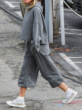 Load image into Gallery viewer, Fashion Hooded Casual Solid Color Loose Sports Two-piece Suit