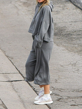 Load image into Gallery viewer, Fashion Hooded Casual Solid Color Loose Sports Two-piece Suit