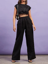 Load image into Gallery viewer, Plain Short Top Trousers Two-Piece Suit