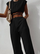 Load image into Gallery viewer, Plain Short Top Trousers Two-Piece Suit