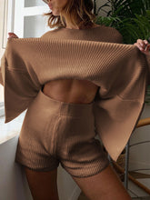 Load image into Gallery viewer, Fashion Knitted Long Sleeve Round Neck Loose Two-Piece Suit